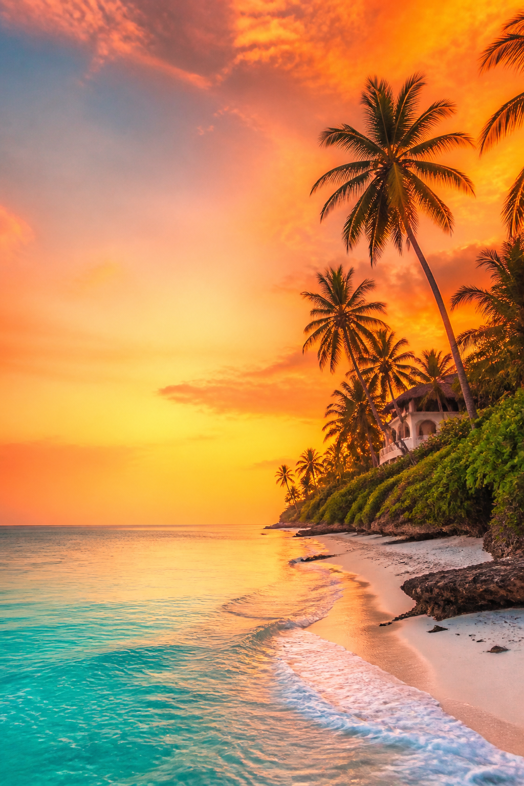 Diani beach at sunset